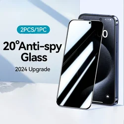 1-2Pcs 20°Anti-spy Tempered Glass For iPhone 15 Pro Max Glass For iPhone 16 15 14 13 12 11 Pro Max Privacy Screen Protector