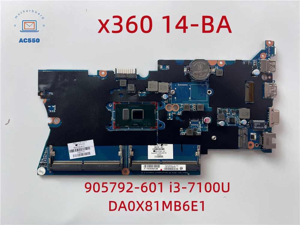 เมนบอร์ดแล็ปท็อป 905792 -601 DA0X81MB6E1 สําหรับ HP 440 g4 i3-7100U cpu ทดสอบทํางานได้อย่างสมบูรณ์แบบ