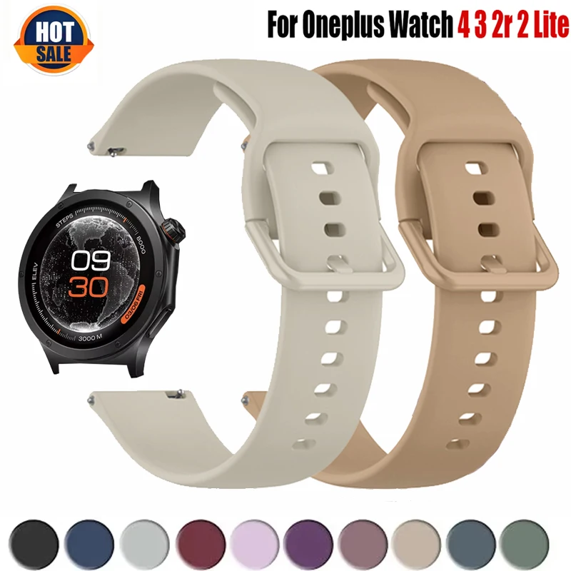 Bracelet en silicone pour montre connectée Oneplus Watch 4 3 2r 2 46mm, bracelet de remplacement sportif, Correa Oneplus Watch Lite 22mm, bracelets de montre