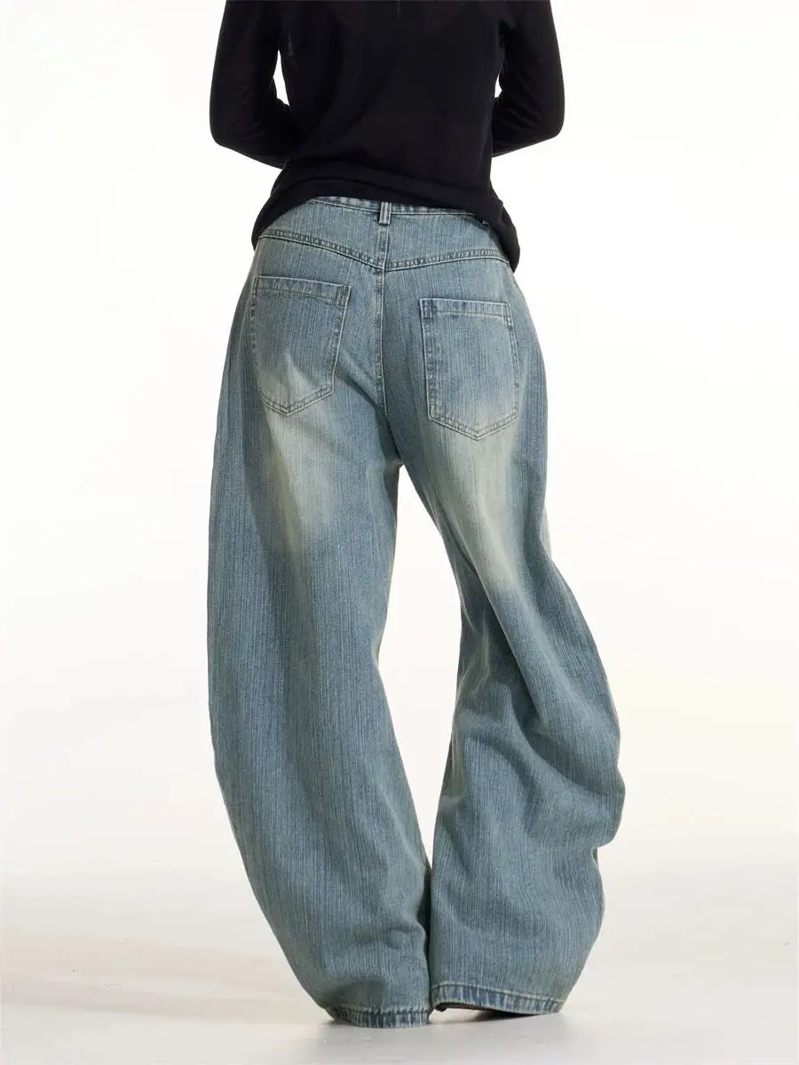 Y2K American Vintage Color Blocking Ink Splatter Denim Pants Unisex Loose Fit Casual Long Trousers