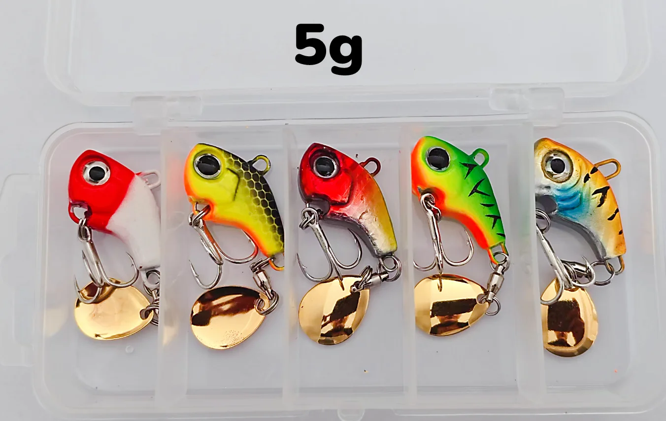 Angeln Locken Set 5 stücke Wobble Rotierenden Metall VIB Vibration Köder Spinner Löffel Jig Meer Lockt Künstliche Harte Köder Pailletten angelgerät