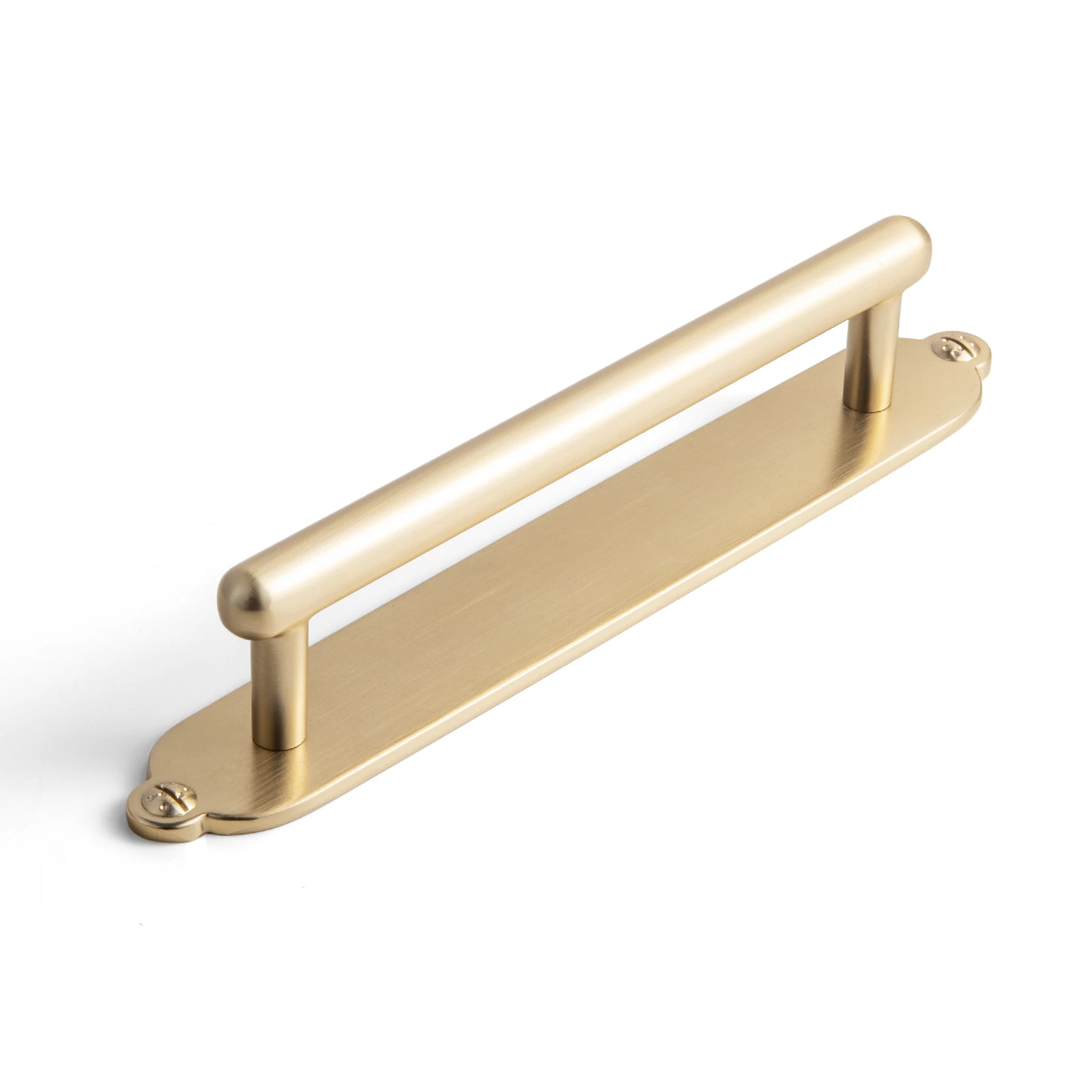 Goo-Ki 5 in Hole Centers Antique Brass Cabinet Pulls W/Backplate, 2 Pack