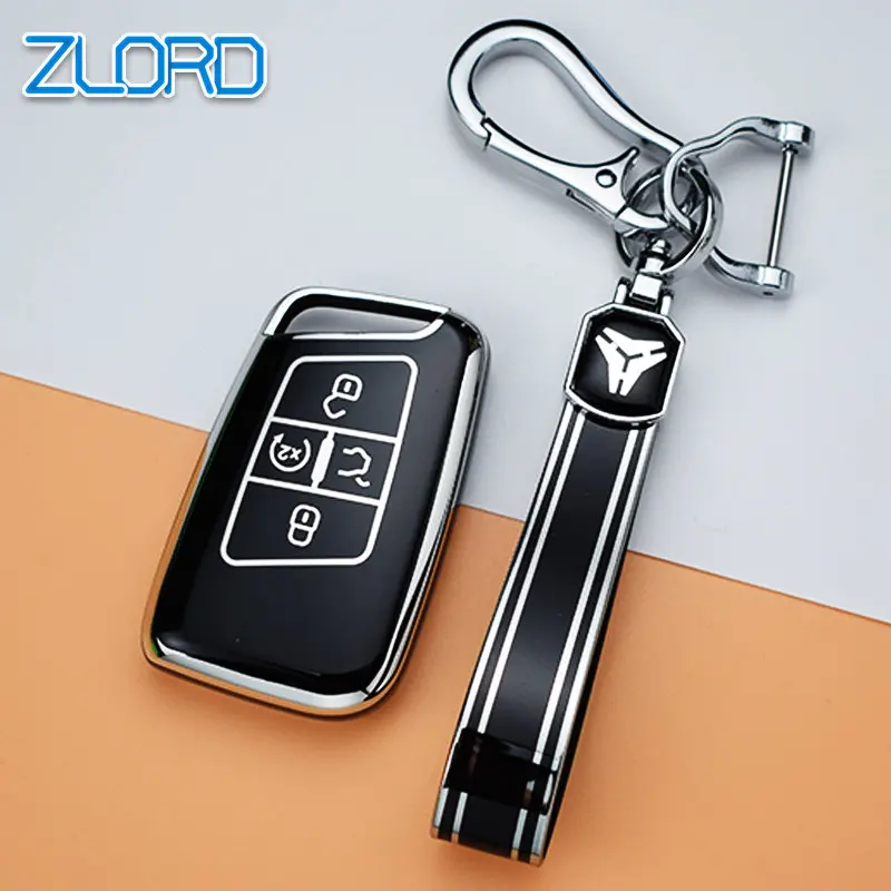 Silver TPU Smart Shell Fob Holder Keychain For Volkswagen VW 2018 Atlas Tiguan Golf 7 Magotan Remote Key Case Cover Protector