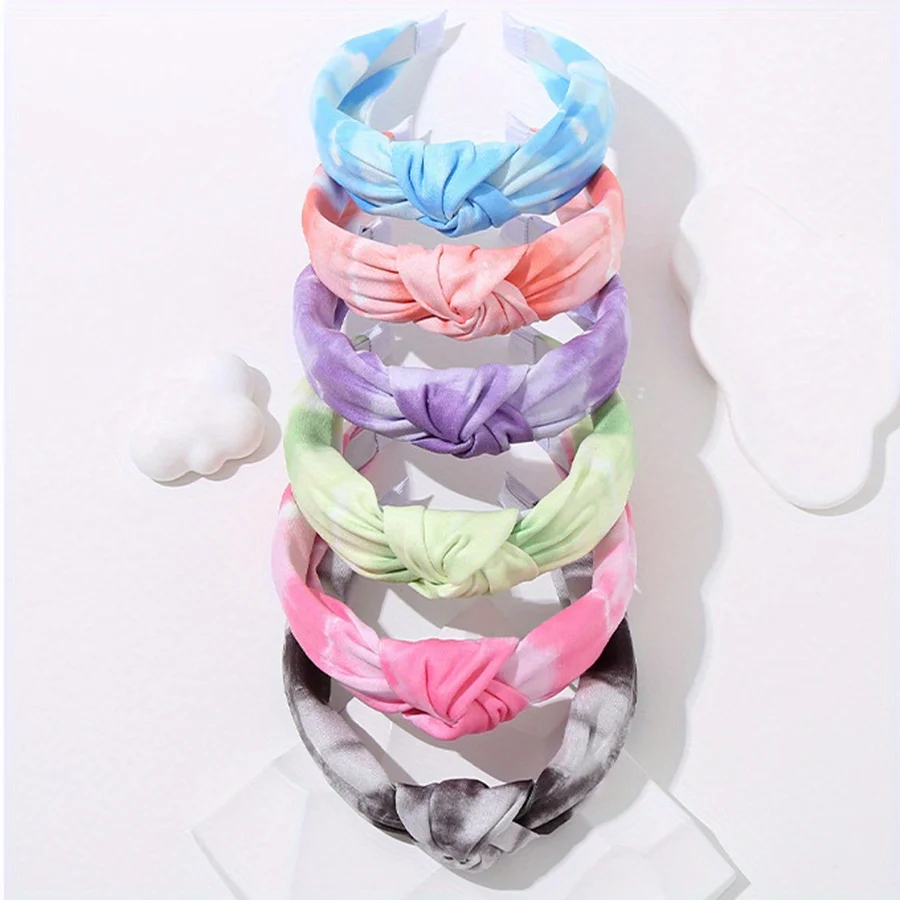 

Women Girls Satin Tiedye Flower Big Knot Hairband Headband Adult Hair Accessories Hair Jewley
