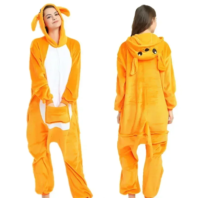 Autumn Winter Kangaroo Cartoon Animal Sexy Onesie Women Piece Pajamas Cute Anime Sleeping Clothes Christmas Cosplay Adults