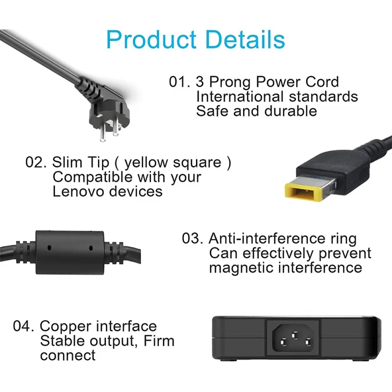 Imagem -04 - Carregador ac para Lenovo Legion 5i Pro Slimlenovo Loq 15 16 Gaming Laptopthinkpad Adaptador de Alimentação Adl230sdc3a Cabo de Alimentação 230w