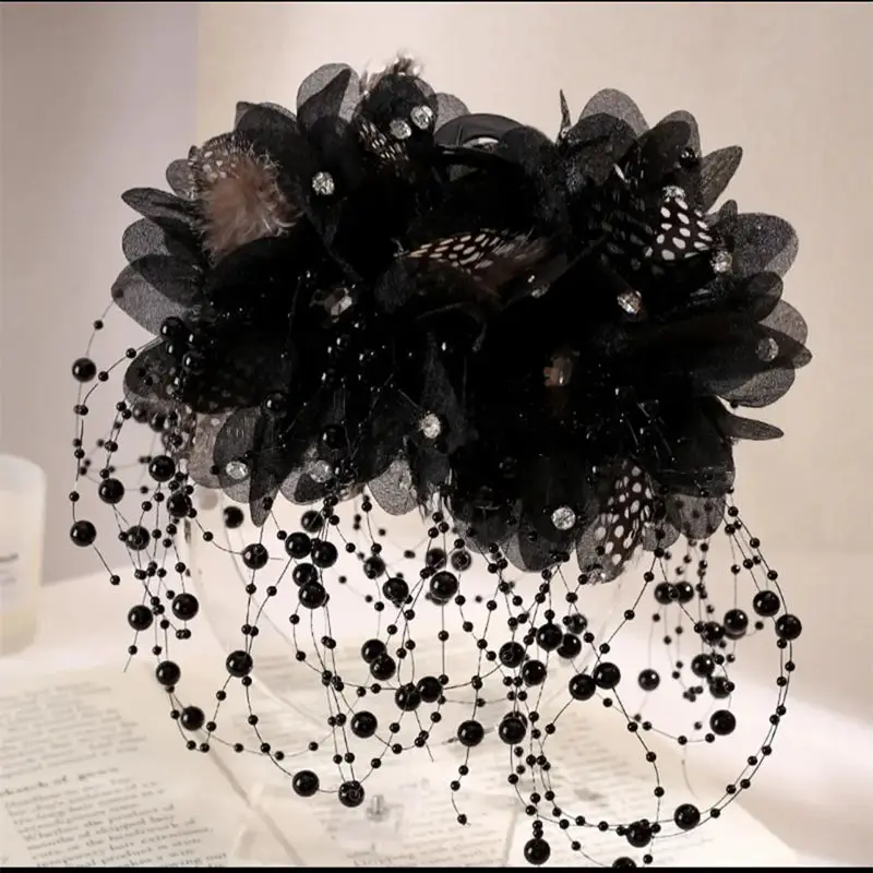 Französisch Stil Blume Quasten Haarnadeln Haar Clip für Frauen Dame Haar Styling Werkzeuge Haar Klaue Weibliche Neue Kopfbedeckungen Zubehör – Detail 4