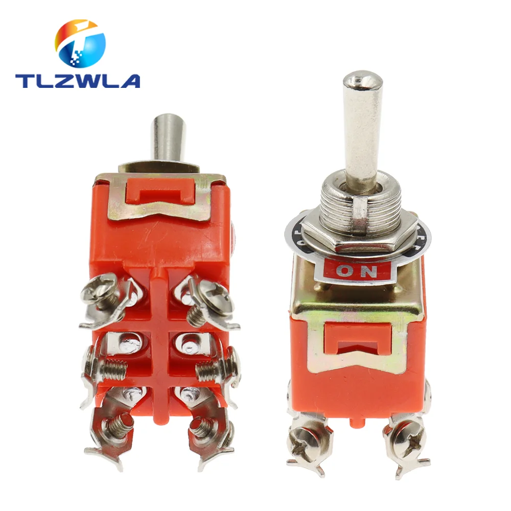 1PCS E-TEN1322 Rocker Toggle Switch 6Pin Head 3 Grade Switch Double Pole Double Throw Toggle Switch Power Supply 15A 250VDC