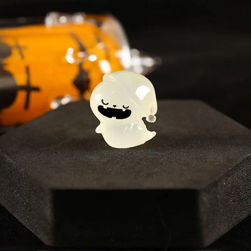 Tiny Pumpkin Decor Lighted Devil Resin Figurines Small Halloween Cute Pumpkin Desktop Decoration For Children Bedside Table