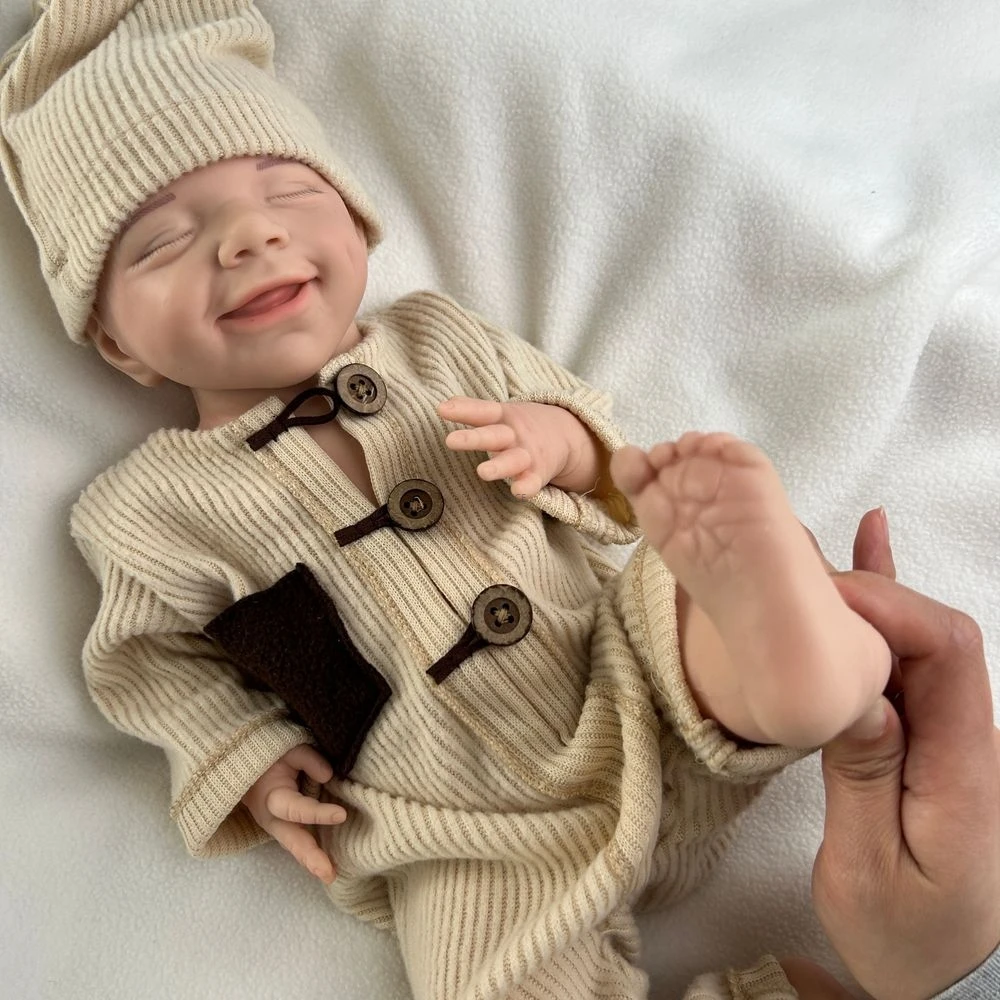 리얼 핸드메이드 18인치 실리콘 재생 여아 4월 방수 유연성 인형, 육아 실천 크리스마스 선물 장난감