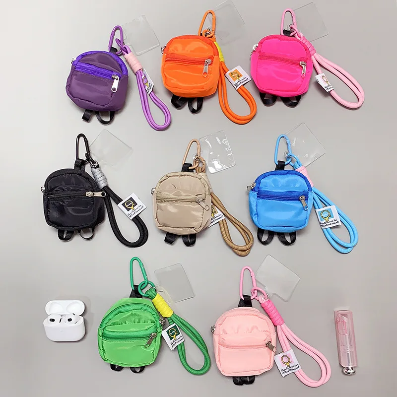 Creative Mini Two-Tier Backpack Pouch, Portable Storage Bag for Phone Wallet Keychain Earphone Case