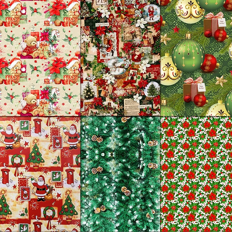 Merry Christmas Paper Pad Assorted Pattern Decoupage Paper Single-Sided Vintage Scrapbooking DIY Decorative Cardmaking Supplies