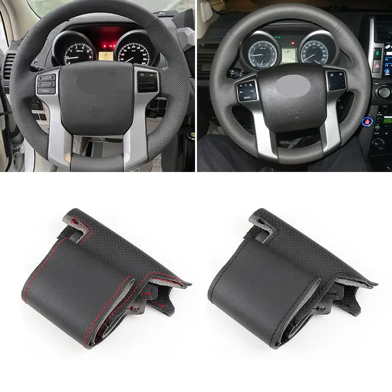 Car Interior Steering Wheel Leather Cover For Toyota Land Cruiser Prado 2010-2015 Tundra 2013-2017 Tacoma 4Runner 2011-2016