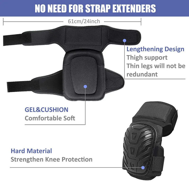 Professionele Werk Knie Pads Met Gel Padding Verstelbare Bandjes Voor Tuinieren Bouw Werkt Eva Foam Motorfiets Knie Pads