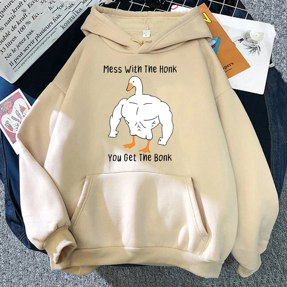 You Get The Bonk Humor Goose Graphic Printed Hooded Men Women Plus Size Hoodies Four Seasons Sweatshirt Unisex Trendy Pullover