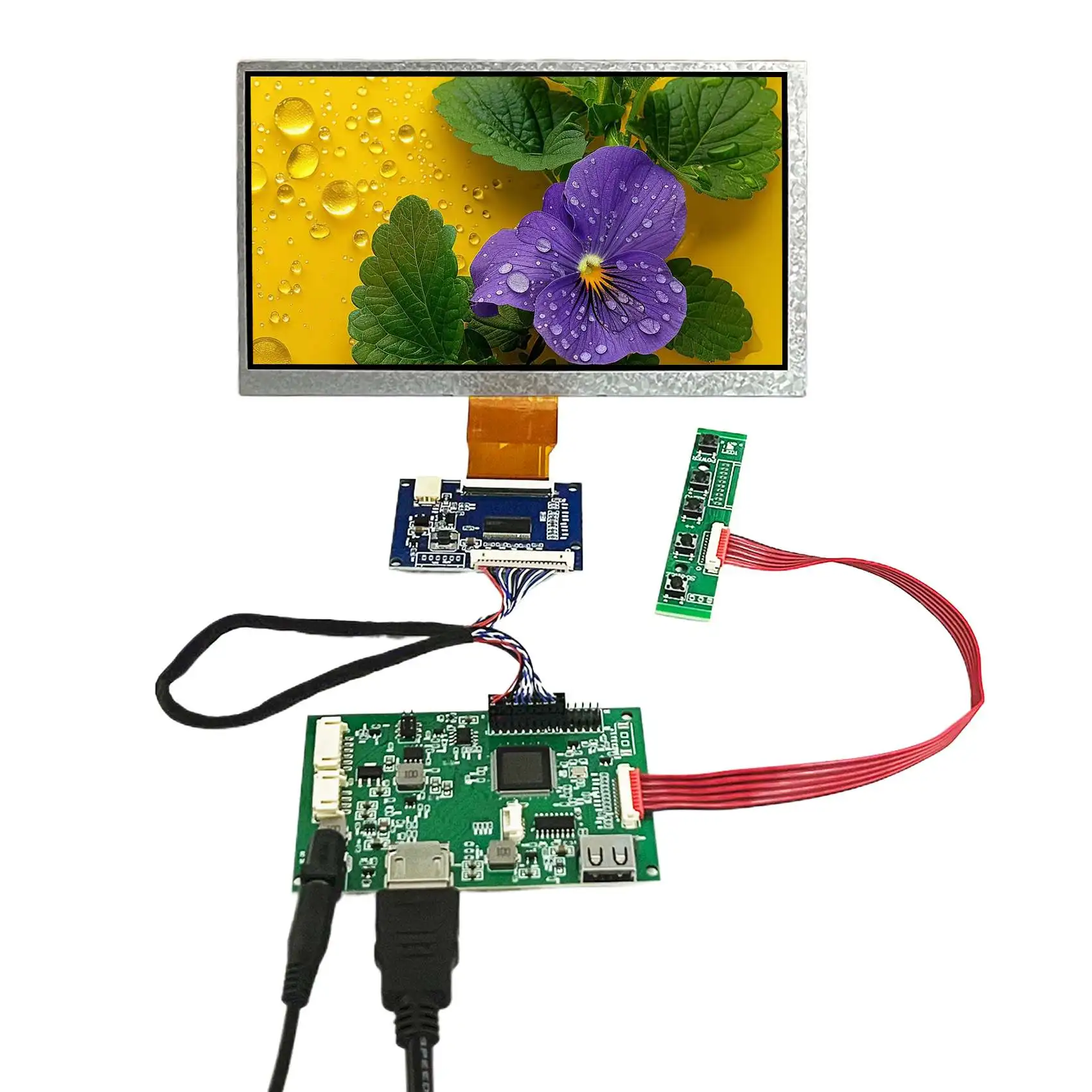 7Inch Lcd Screen Non Touch 7Inch Lcd Display Module Board 1024X600 Ips 7