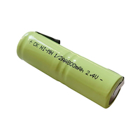 New 1/2AA 800mAh 2.4V NI-MH Rechargeable Battery 1/2 AA Cell With Welding Tabs For HK688 HK288 FS326 Shaver Razor Toothbrush DIY