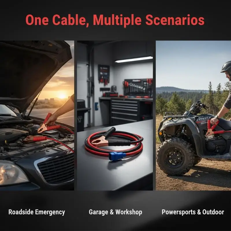 12V Portable Car Jump Starter Auto Emergency Battery Booster Cable Universal Starting Device for All 12V Gas Diesel Cars