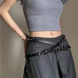 Adjustable PU Leather Ladies Dress Belts Skinny Thin Women Waist Belts Strap Silver Color Buckle Female Belts