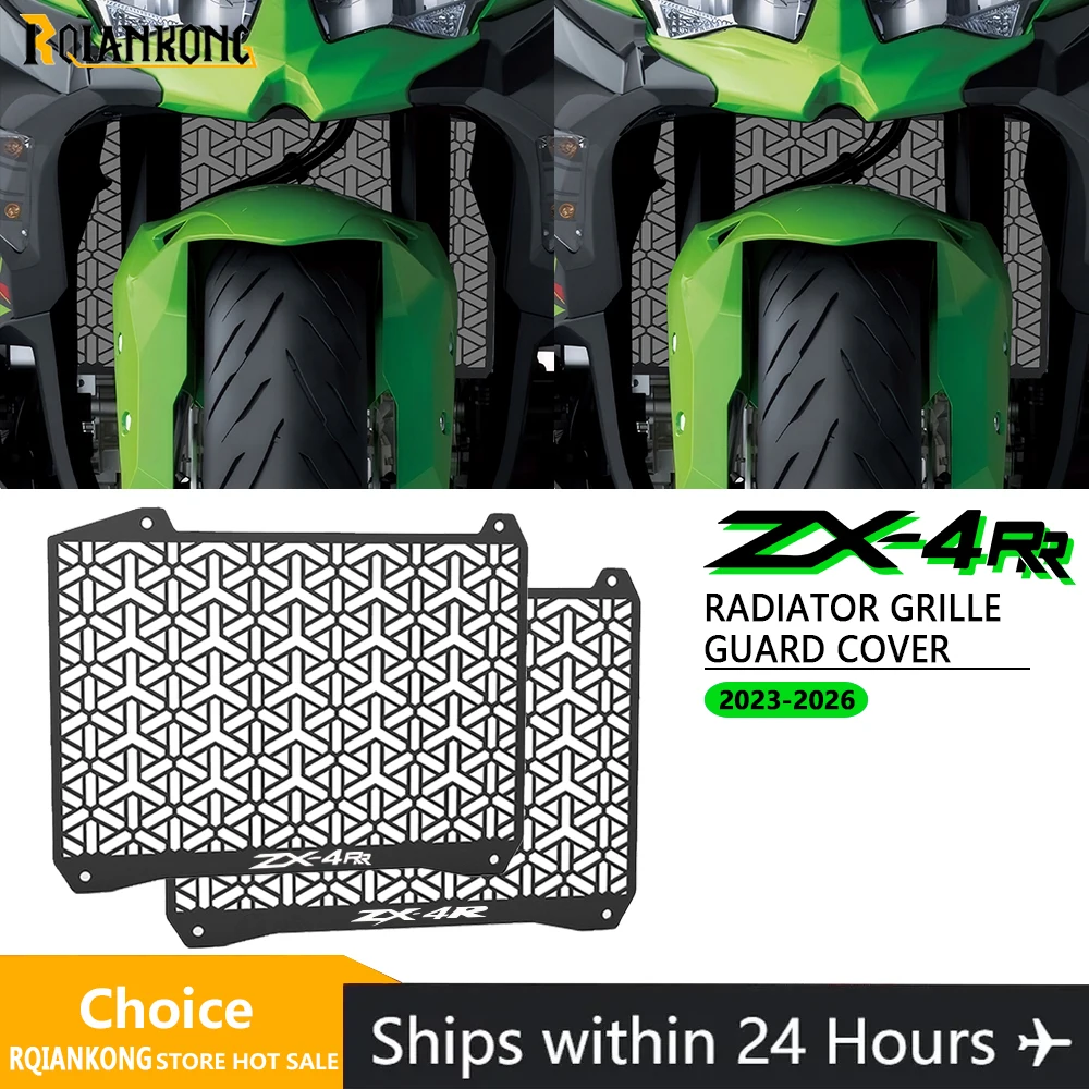 Für NINJA ZX4R ZX4RR ZX4 R RR ZX4-RR 2023 2024 2025 2026 Motorrad Kühlergrill Schutz Abdeckung Kühler Schutz zx4r zx4rr