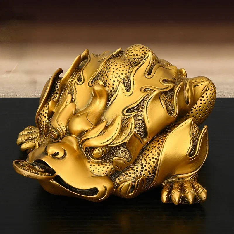 

Фэн-шуй медь золотая жаба украшения домашний офис настольный декор пламенная жаба трехногая золотая жаба