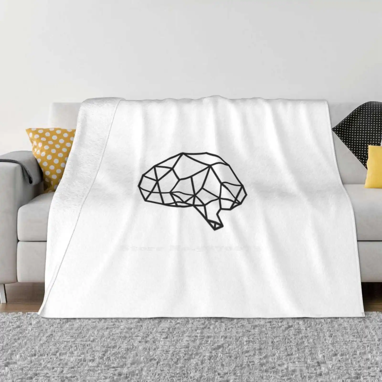 Big Brain Fashion Soft Warm Flannel Blanket Tink Thank Tinkthank Big Brain Logo Podcast