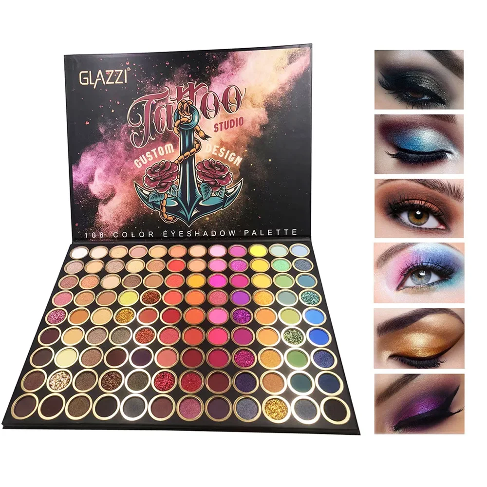 

108 Colors Eyeshadow Palette Shimmery Matte Professional Eye Cosmetic Long Lasting Waterproof for Makeup Artists Makeup Tools