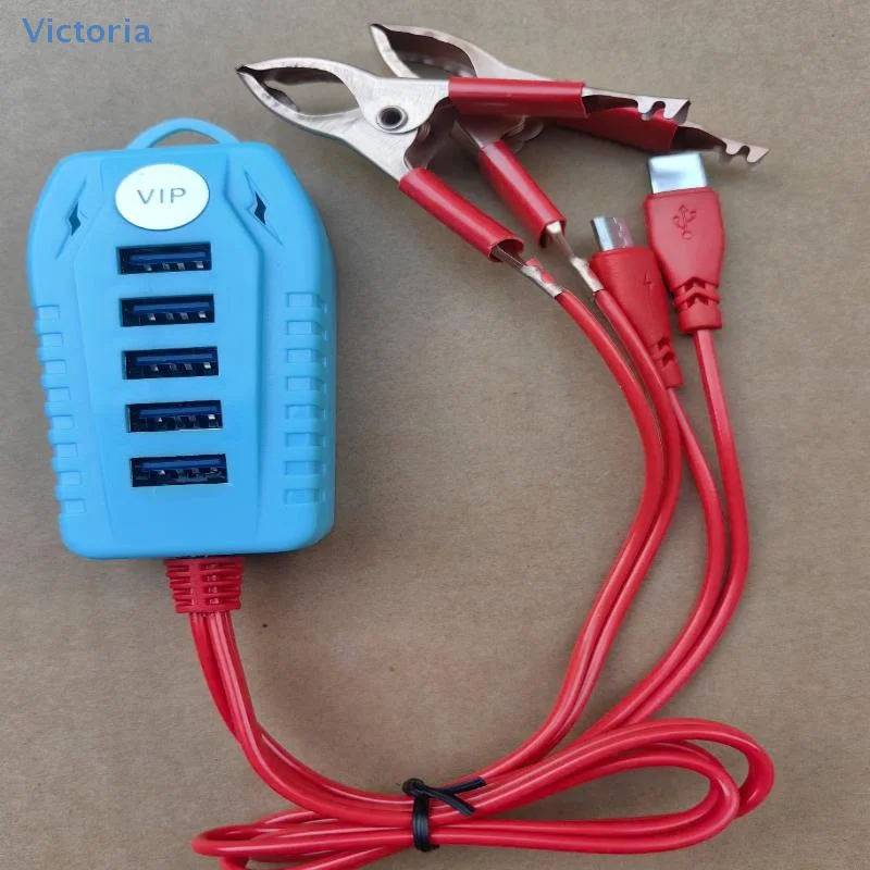 

1Pcs USB Interface Universal Battery Mobile Phone Charger 4/5USB Multifunctional Clip Charger DIY Accessories