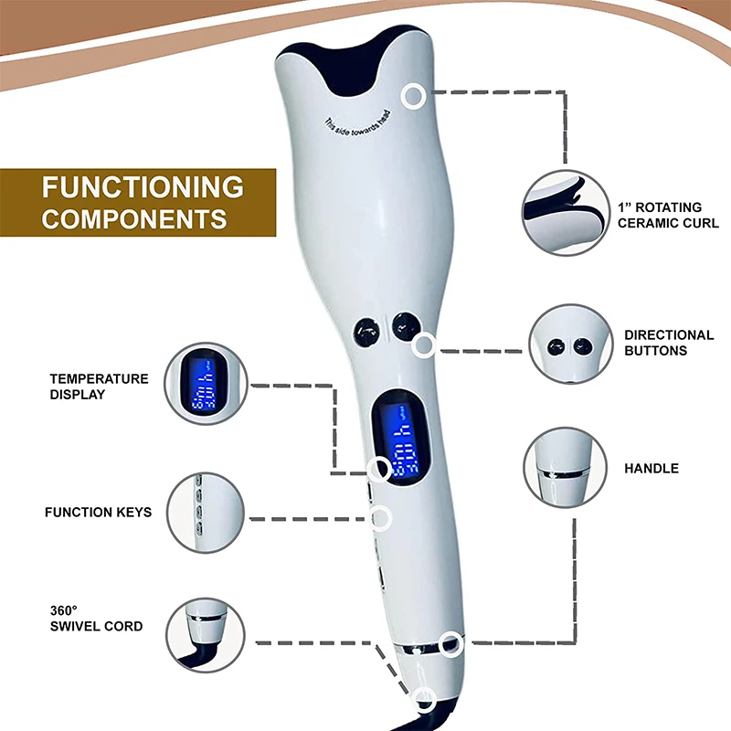 Rizador de pelo automático multifunción, varita de cerámica, palo de pelo rizado rosa, herramientas de peinado profesionales