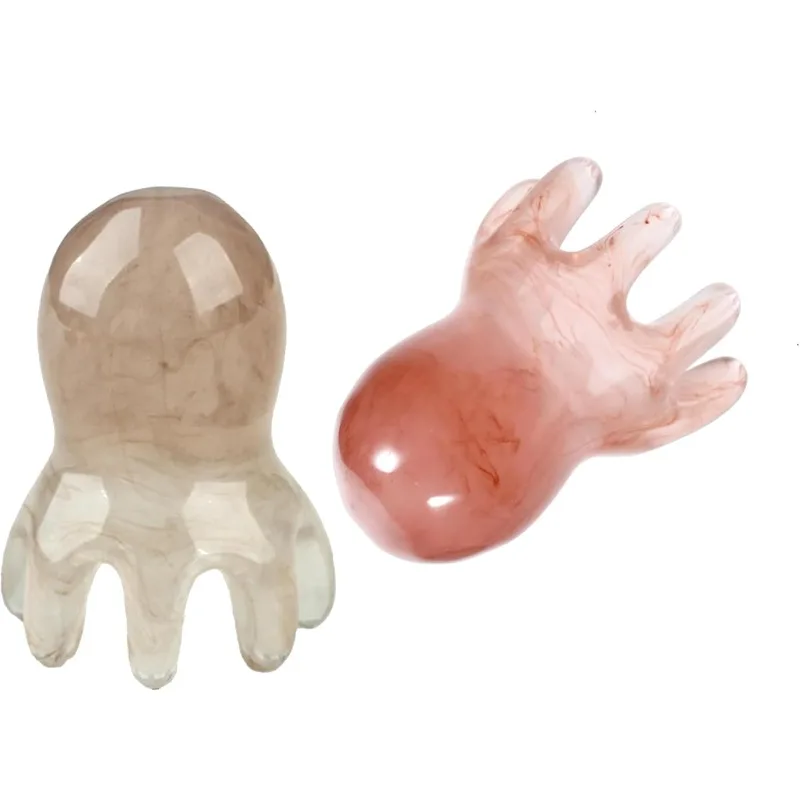 1PC Lindo Peine de Masaje para Cuero Cabelludo con Forma de Pulpo, Masajeador de Cabeza Portátil de Resina, Alivio del Estrés y Anticaída del Cabello para el Hogar y Viajes