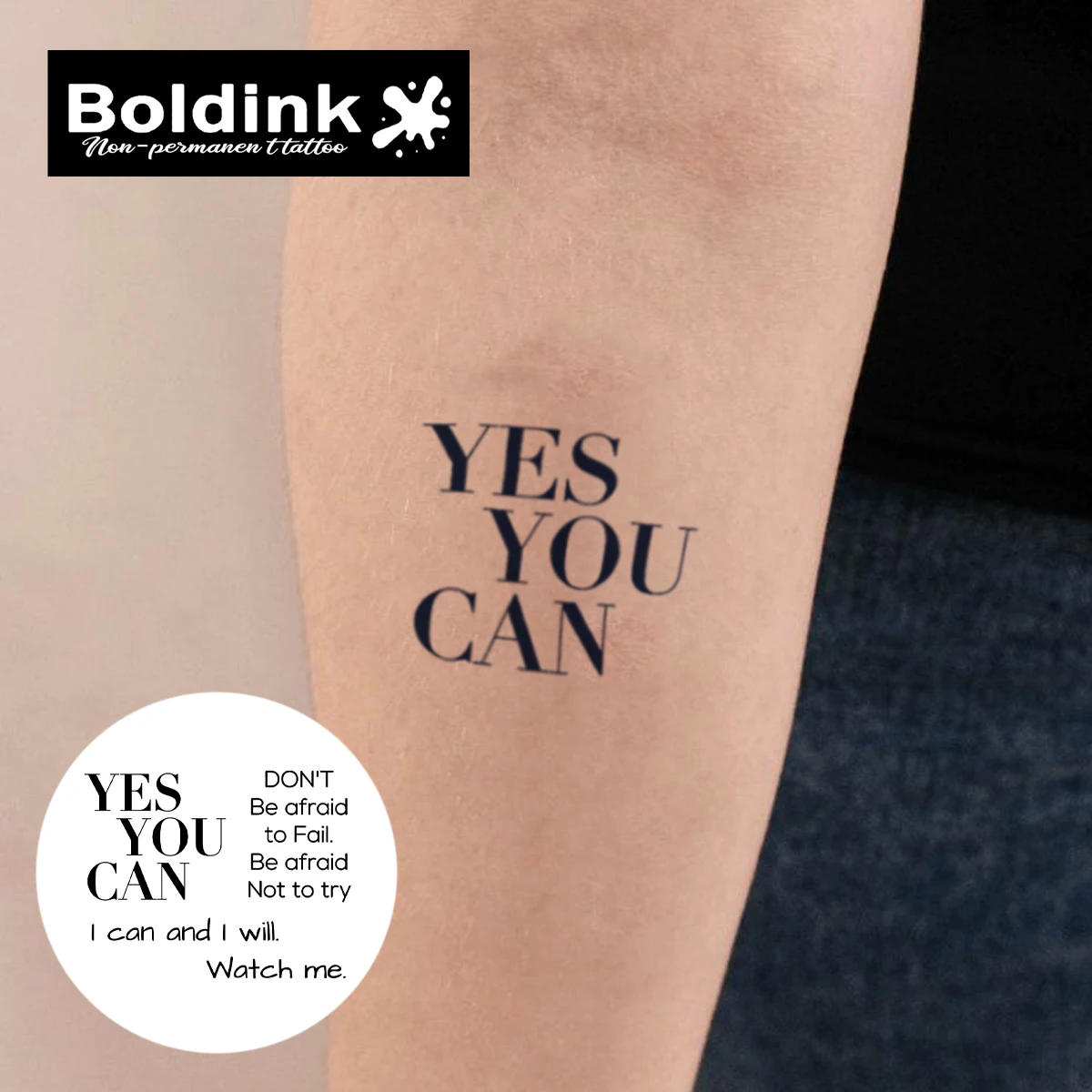 Courage BOLDINK Temporary Tattoo,Lasts To 15 Days New Technology Magic Waterproof Semi Permanent Sticker.