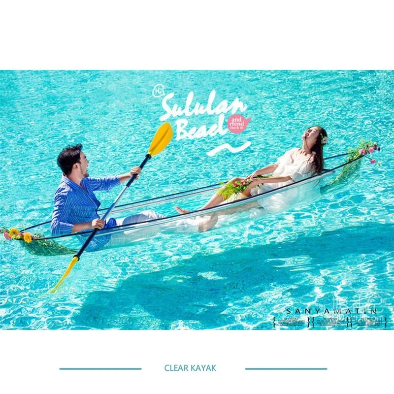 Luxury high quality fantasy couple tandem tourist funny high-end transparent boat