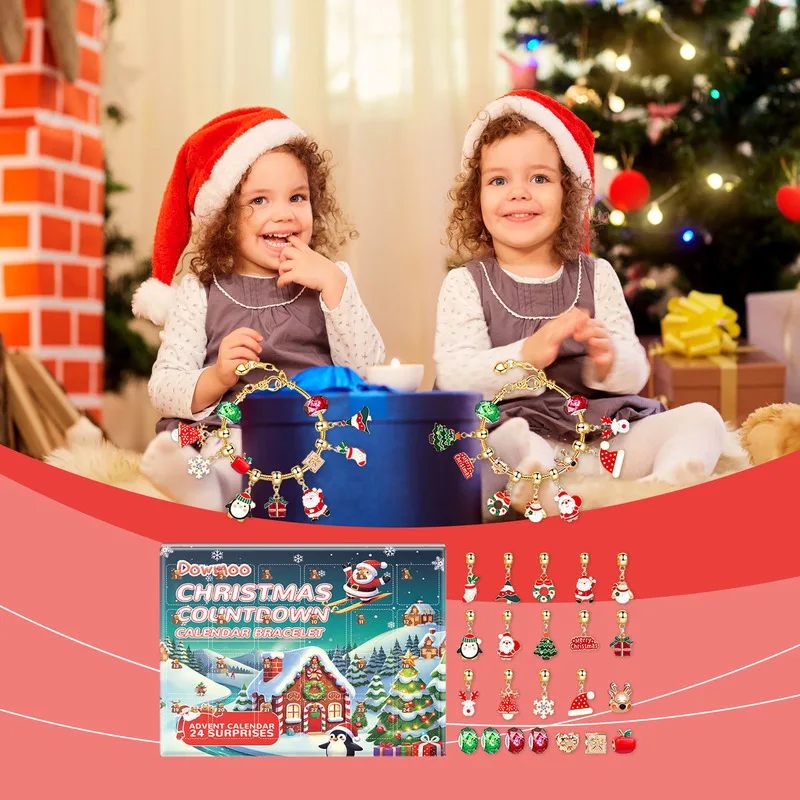 Dowmoo 24-Grid Making Kit Christmas Blind Box تقويم القدوم العد التنازلي سوار لعبة DIY