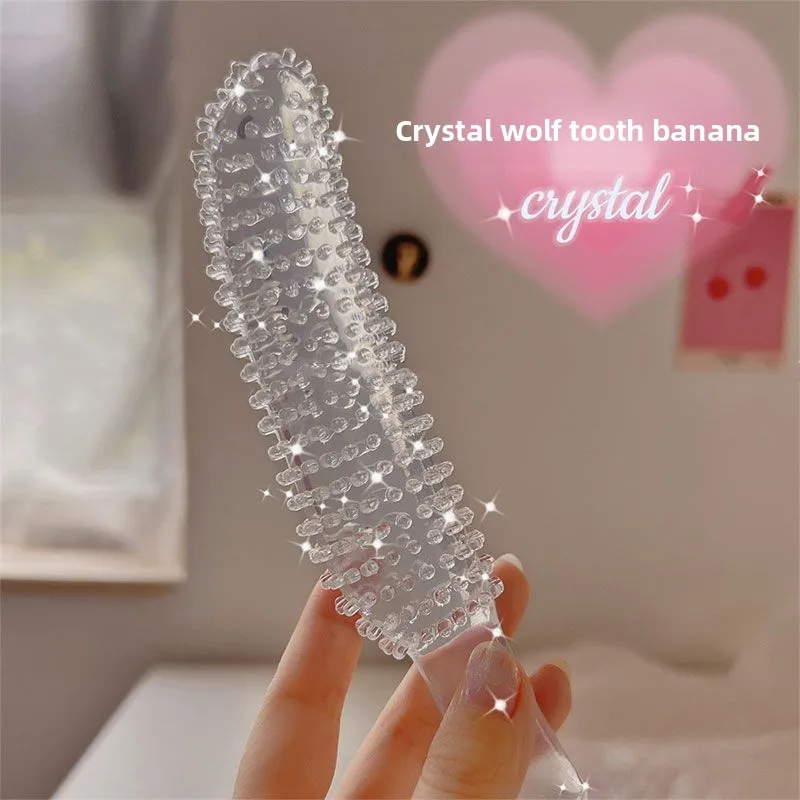 Grande partícula lobo dente vara unissex masturbador simulação de cristal vibrador sm brinquedo de treinamento novato brinquedo sexual dragão pênis de vidro 