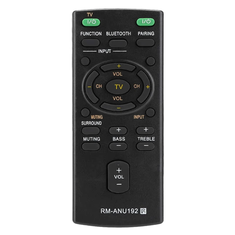 ABYC RM-ANU192 Altavoz Bluetooth Control remoto para Sony Sound Bar SACT60BT SS-WCT60 SSWCT60 HT-CT60BT HTCT60BT SA-CT60BT