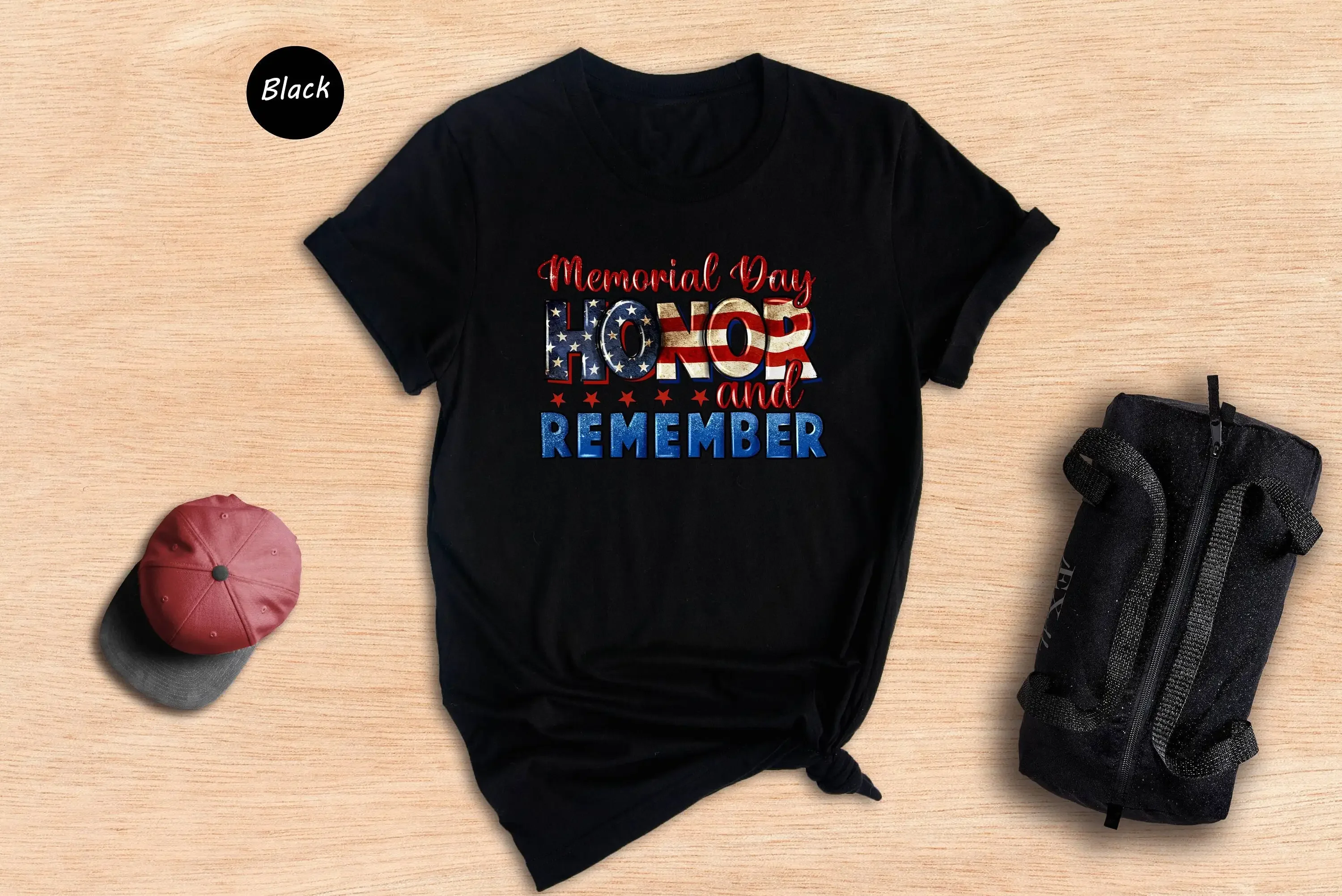 Memorial Day Honor And Remember T Shirt American Flag Veteran Independence 4th Of July Patriotic