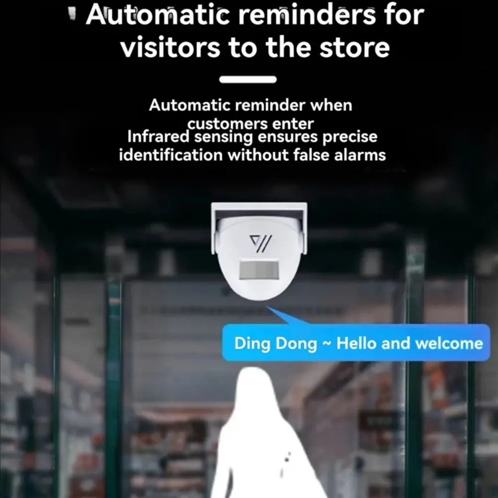 التكنولوجيا اللاسلكية إنذار لاسلكي كشف الحركة وظيفة التنبيه PIR محس حركة الرنين مستشعر الصوت التكنولوجيا جرس الباب #2