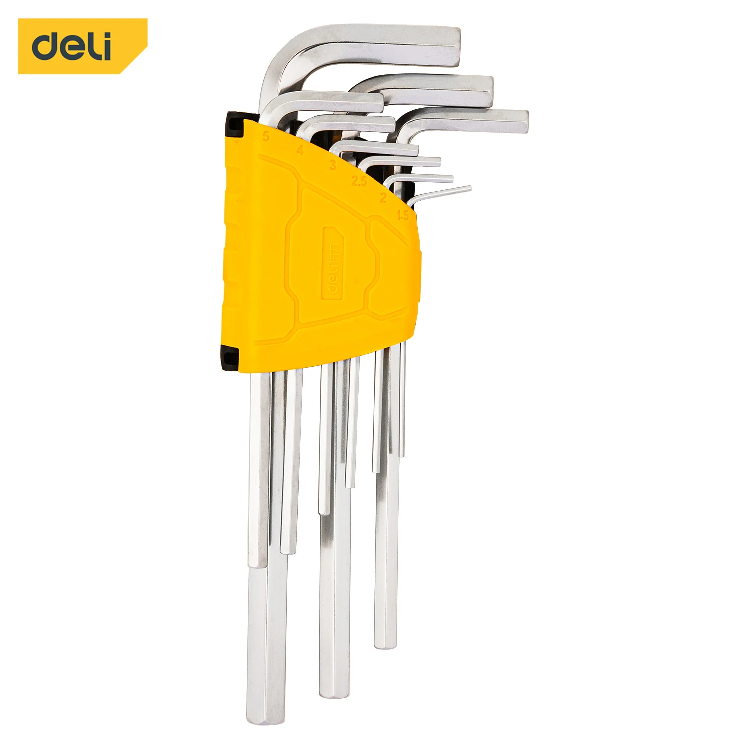 

Deli 9pcs Long Flat-Head Hex Key Set,Durable Alloy Steel with Extended Length for Precision and Versatility in Repairs