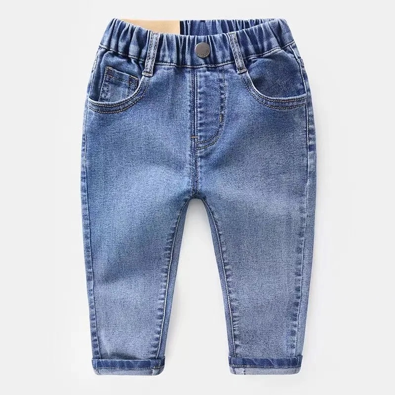 Kids Boys Jeans 2023 Spring And Autumn New Fashionable Elastic Pants Children\'s Wear Boys Loose Thin Jeans Children\'s Trousers