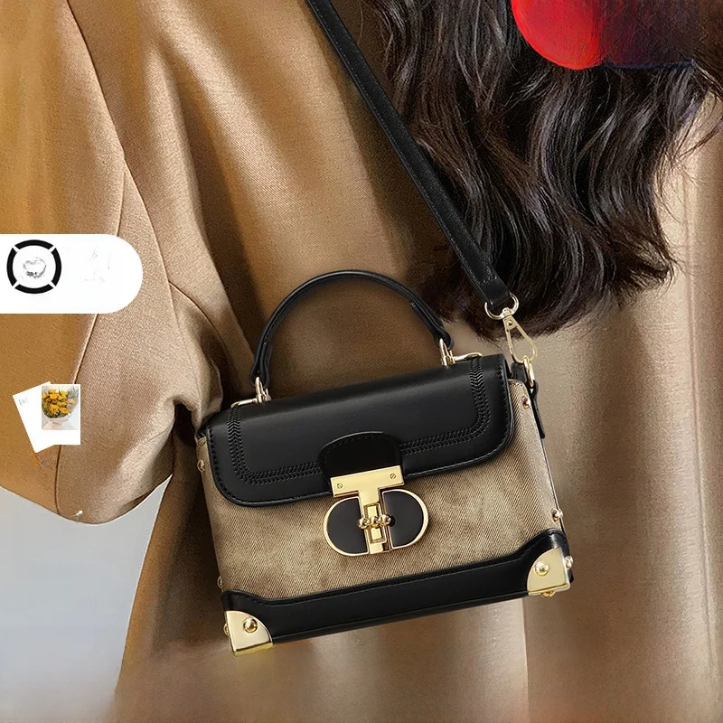 

Viney Summer 2025 Women's Crossbody Bag Luxury mat High-End Walnut Box ape Soft Fabric Lined Lo Bule Closure