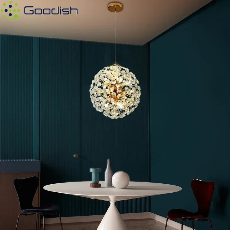 الفاخرة الحديثة الذهب الهندباء كريستال حلقة أضواء السقف مصباح معدني معلق لغرفة المعيشة غرفة نوم الطعام ديكور المنزل الثريا