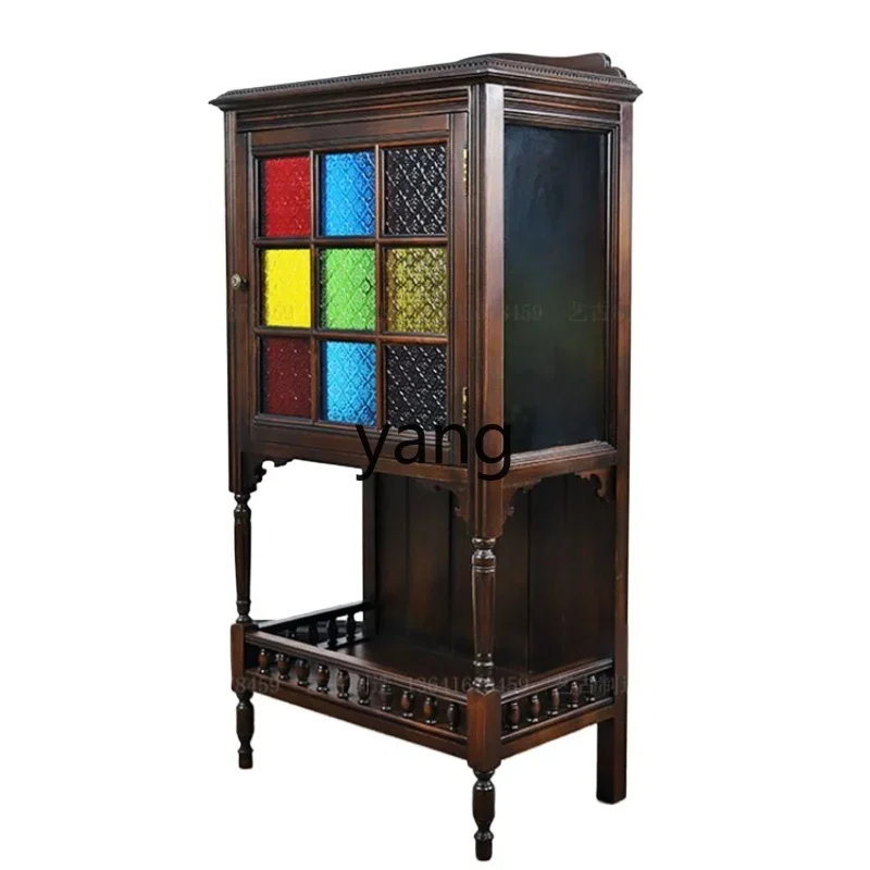 

L'm'm retro simple solid wood tenon and mortise wine cabinet side cabinet