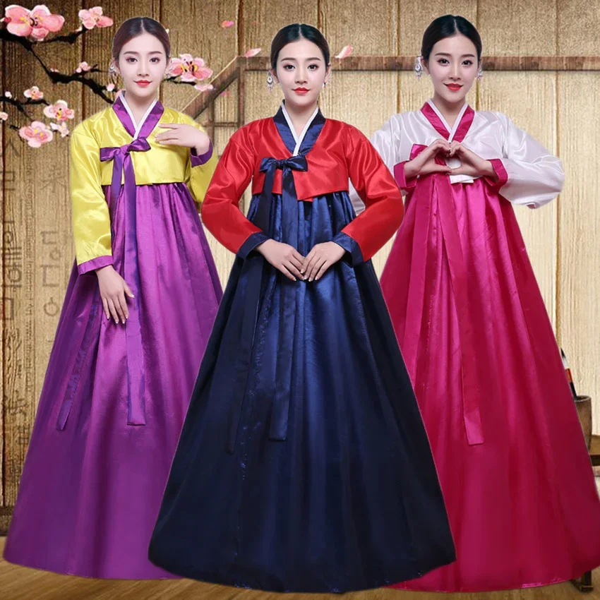 

Традиционная корейская одежда Hanbok платье для женщин старинный дворец халат с V-образным вырезом кимоно для выступлений в национальном стиле юката Азиатский стиль