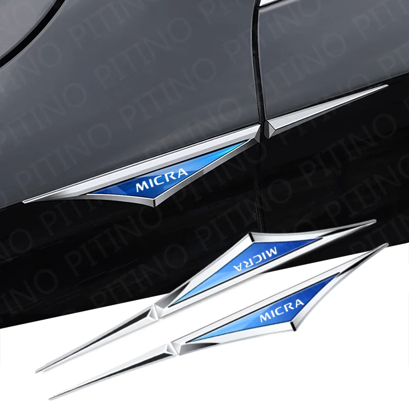 2pcs Car Chrome Car Body Side Doors Blade Car Stickers for Nissan Micra K11 K12 K13 Automobile Leaf Plate Decoration Accessories