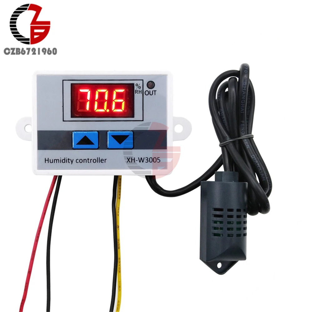 220V 110V 12V 24V W3005 Digital Humidity Controller Dehumidifier Indoor Outdoor Hygrometer Mositure Regulator Humidistat Sensor