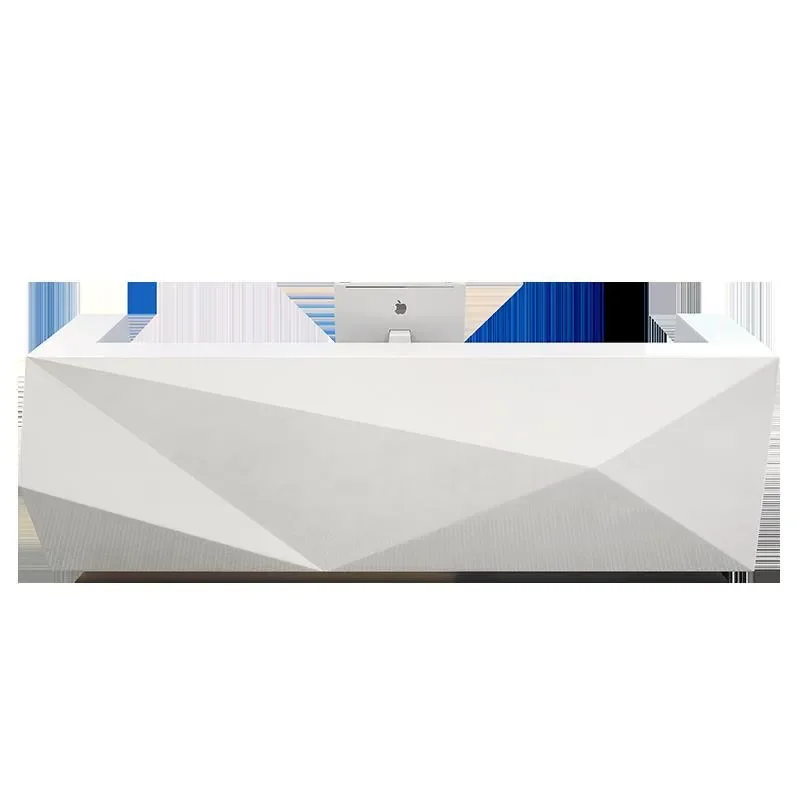 Curved Painted Office Reception Counter, Stylish Front Desk for Company, Kindergarten and Early Education Training Center Commer