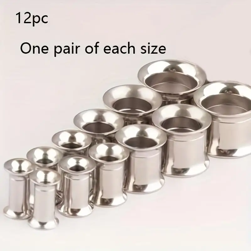 12pcs Stainless Steel Ear Stretcher Expanders Tunnels and Plugs Earrings Screwed Back Ear Dilations Ear Expansions 3mm-10mm