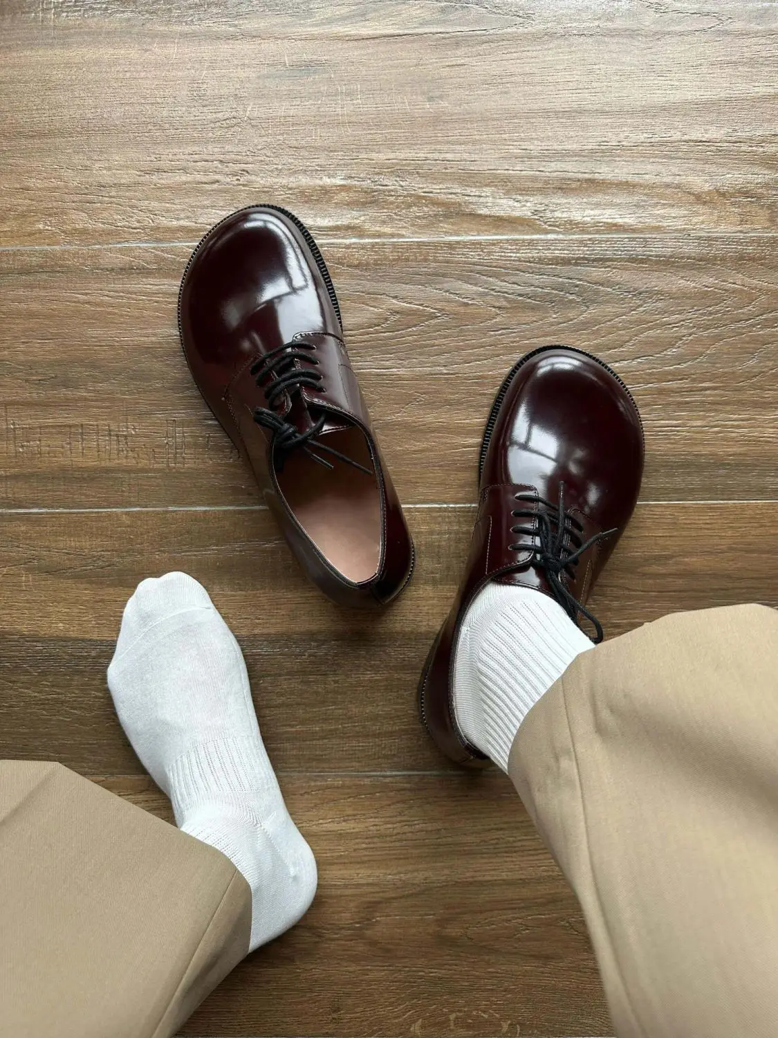 

Trendy Flat Head Commuter Shoes Men's Business Casual Leather Shoes British Style Wedding Grooming Shoes round Toe