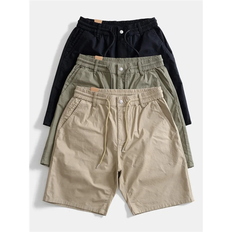 

Summer Vintage Workwear Casual orts Men's Wear Dirt Resistant Four-Five Parts Building Site Labor-Working Middle Pants