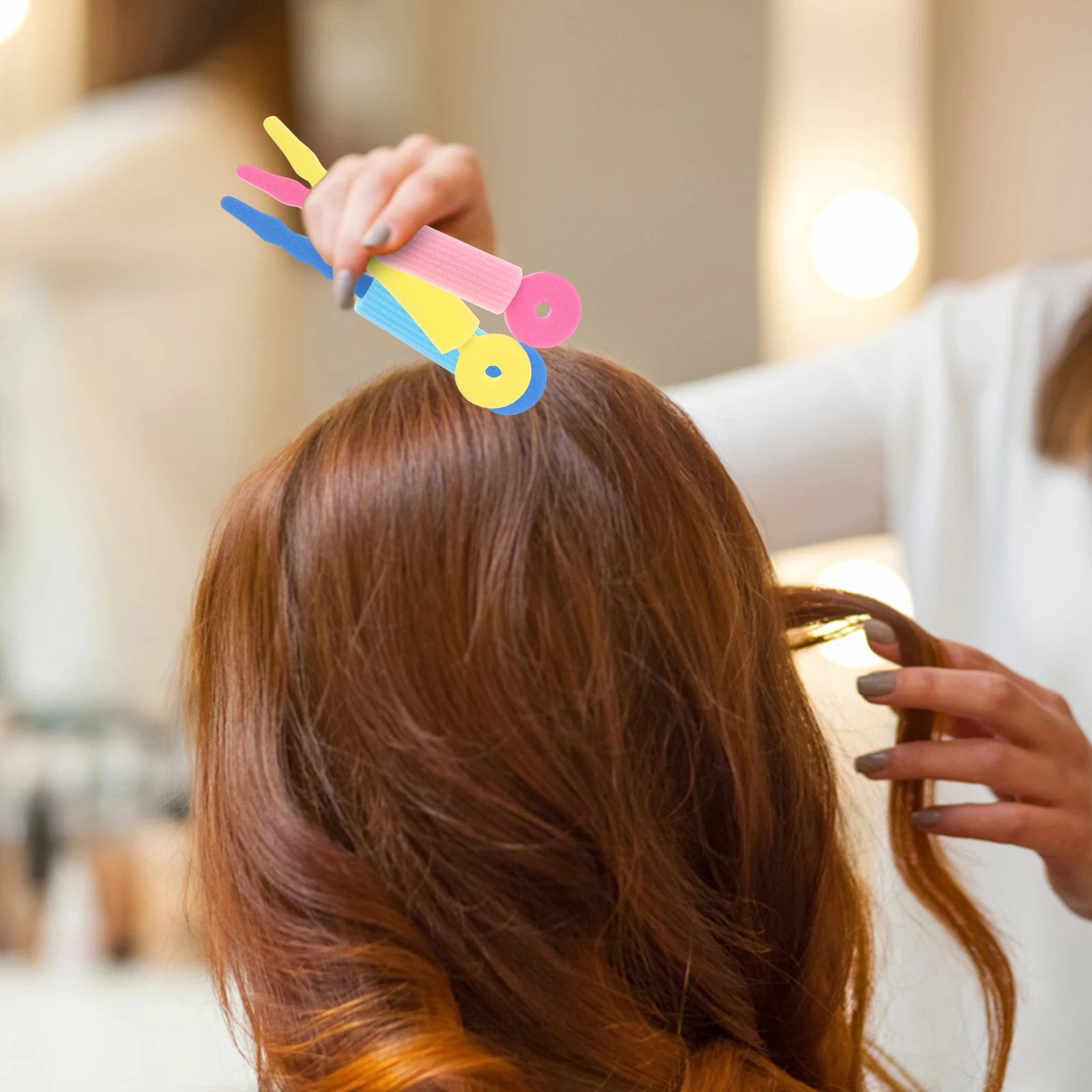 

9pcs Hair Rollers Soft Foam Curling Tools Sponge Strips for Volume Styling Kids Friendly Portable Easy to Use Long Hair Care